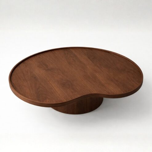 Solis Salontafel niervorm Walnoot 100 cm