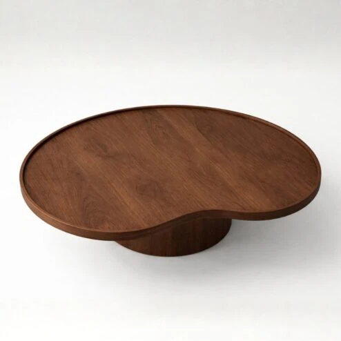 Solis Salontafel niervorm Walnoot 100 cm