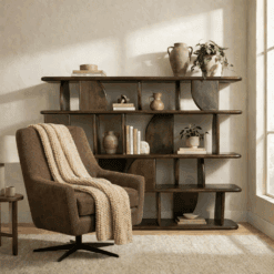 Sorano Boekenkast mangohout Walnoot 140 cm