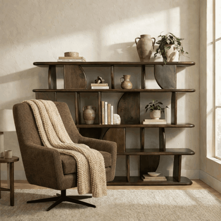 Sorano Boekenkast mangohout Walnoot 140 cm