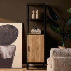 Alaska Boekenkast Met deur Mangohout 55cm