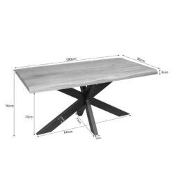 Alaska Boomstamtafel Mangohout 180cm