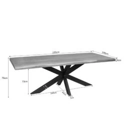 Alaska Boomstamtafel Mangohout 220cm
