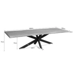 Alaska Boomstamtafel Mangohout 300cm