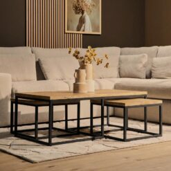 Alaska Salontafel Set van 3 rechthoekig Mangohout 120cm