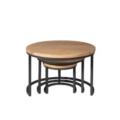 Alaska Salontafel Set van 3 rond Mangohout