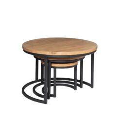 Alaska Salontafel Set van 3 rond Mangohout