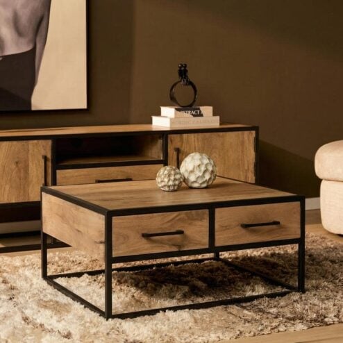 Alaska Salontafel Vierkant Mangohout 80cm