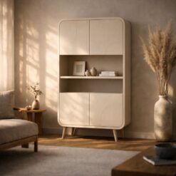 Alviana Wandkast hoog Beige mangohout 100cm