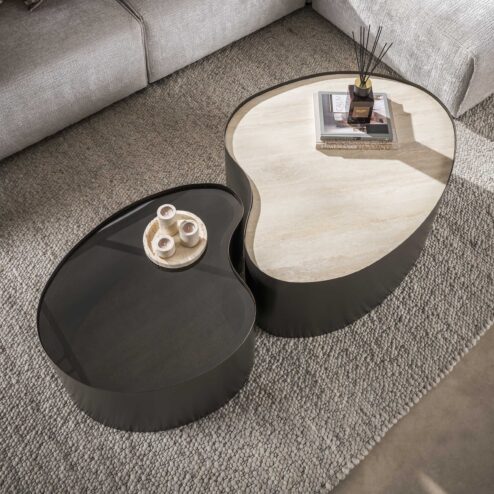 Arianna Salontafel Set van 2 Organisch keramiek glas 102cm