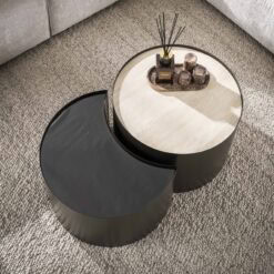 Arianna Salontafel Set van 2 Rond keramiek glas 60cm