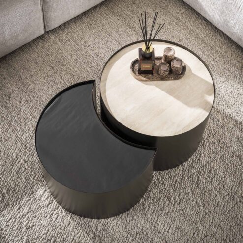 Arianna Salontafel Set van 2 Rond keramiek glas 60cm