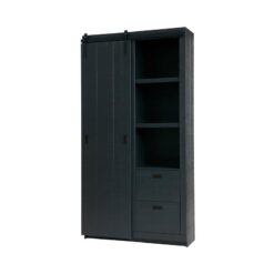 Barn Wandkast Bezaagd Mat Zwart 122cm
