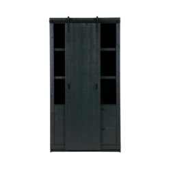 Barn Wandkast Bezaagd Mat Zwart 122cm
