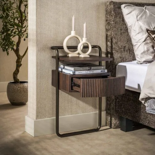 Bianca Nachtkastje 1 lade Donkerbruin  39cm