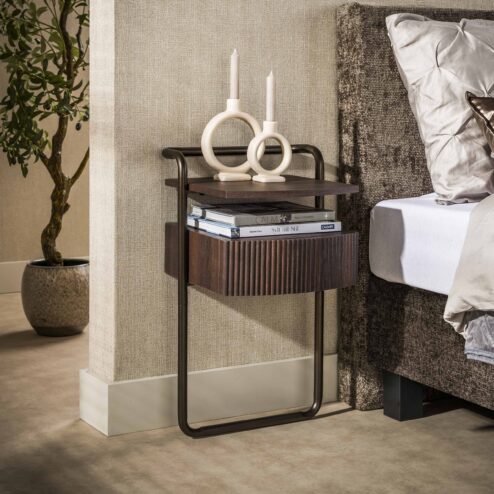 Bianca Nachtkastje 1 lade Donkerbruin 39cm