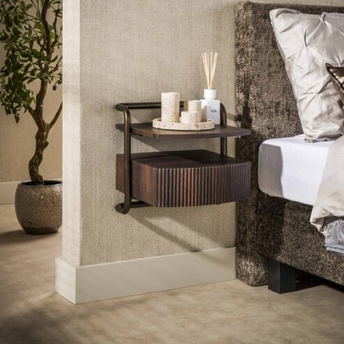 Bianca zwevend Nachtkastje 1 lade Donkerbruin 39cm