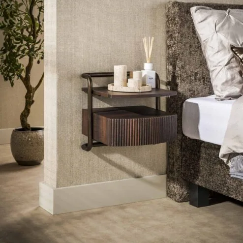 Bianca zwevend Nachtkastje 1 lade Donkerbruin 39cm