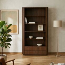 Boekenkast open 4 lades Yama walnoot | 120cm