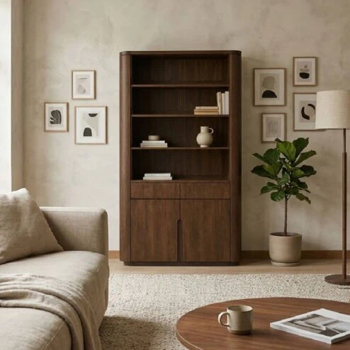 Boekenkast open Yama walnoot | 120cm