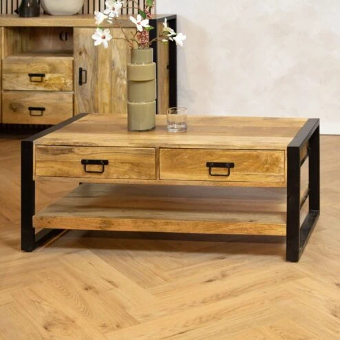 Britt Salontafel 4 lades Mangohout 115cm