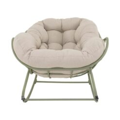 Cozy Schommelstoel aluminium beige