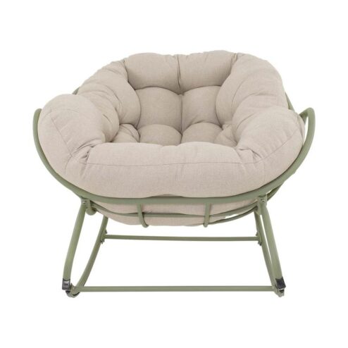 Cozy Schommelstoel aluminium beige