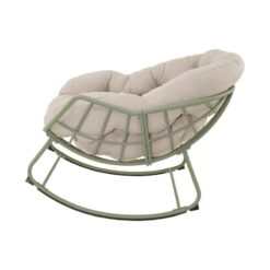 Cozy Schommelstoel aluminium beige