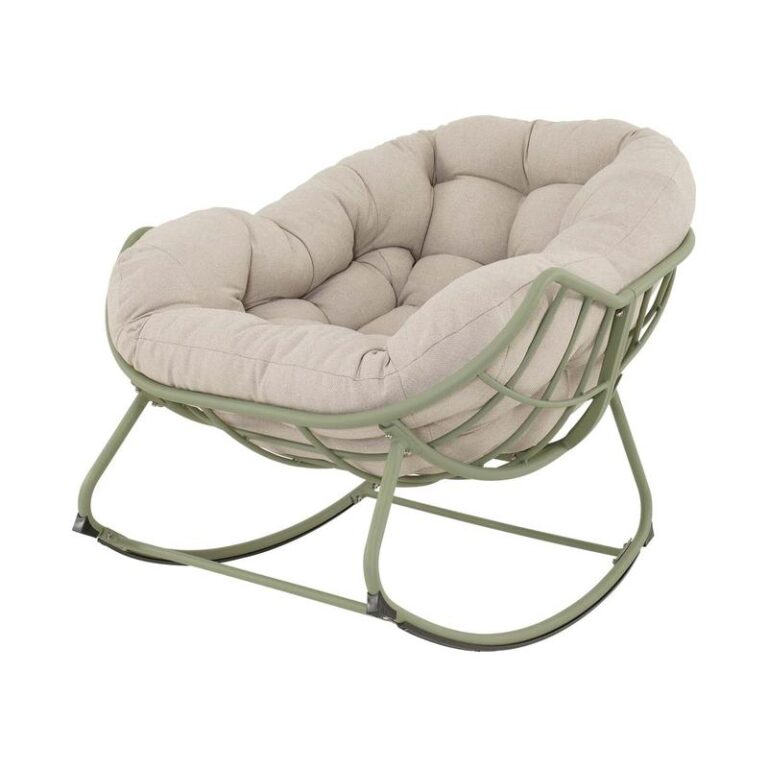 Cozy Schommelstoel aluminium beige