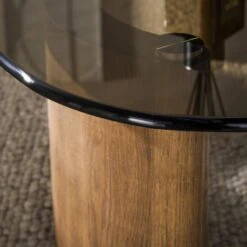 Dominick Salontafel Organisch Brons glas 131cm