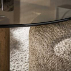 Dominick Salontafel met Pouf Brons glas