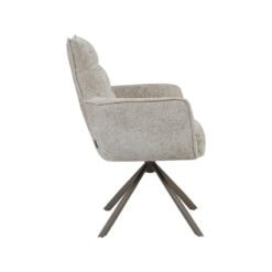 Dubai Eetkamerstoel Naturel met Bronze poot