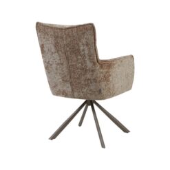 Dubai Eetkamerstoel Taupe met Bronze poot