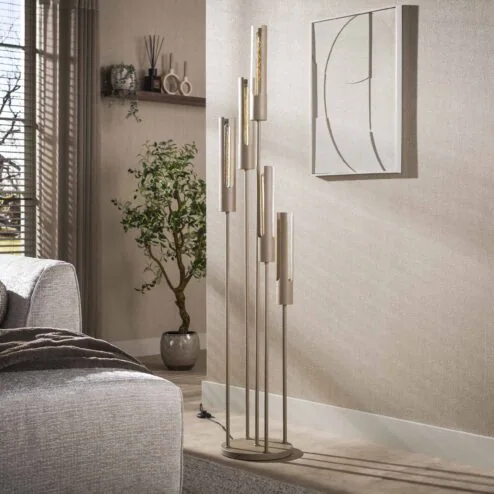 Elvira 5-lichts Vloerlamp getrapt Beige