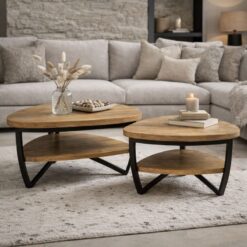 Emmy Salontafel S driehoek Naturel mangohout 70cm