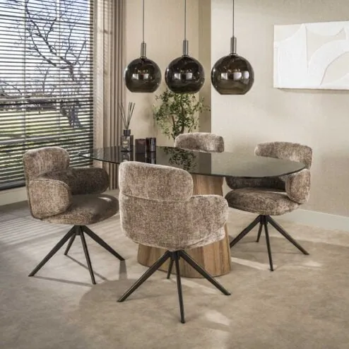 Federico Eetkamerstoel Hoven Champagne-bruin