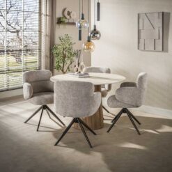 Federico Eetkamerstoel Hoven Zand-bruin