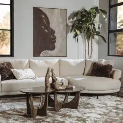 Fermo Salontafel rond mangohout olijfbruin 60cm