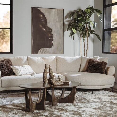 Fermo Salontafel rond mangohout olijfbruin 60cm