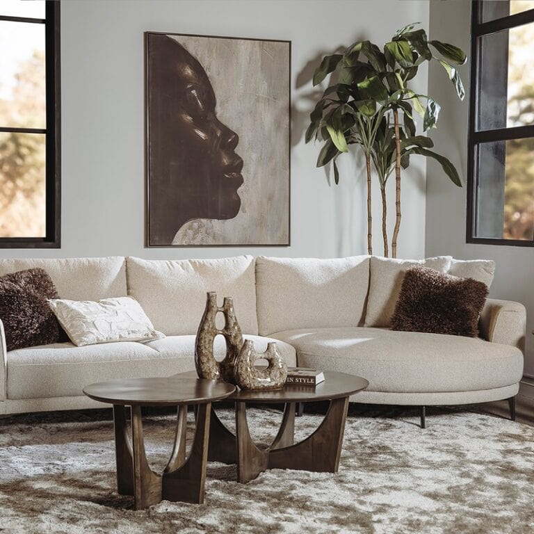 Fermo Salontafel rond mangohout olijfbruin 90cm