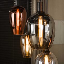 Grazia 7-lichts Hanglamp Meerkleurig glas