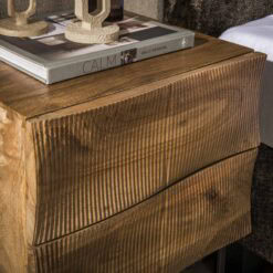 Jasmina Nachtkastje 2 lades Mangohout 40cm