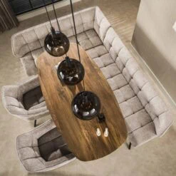 Kelly Hoekbank Links Hoven Zand-bruin 230cm