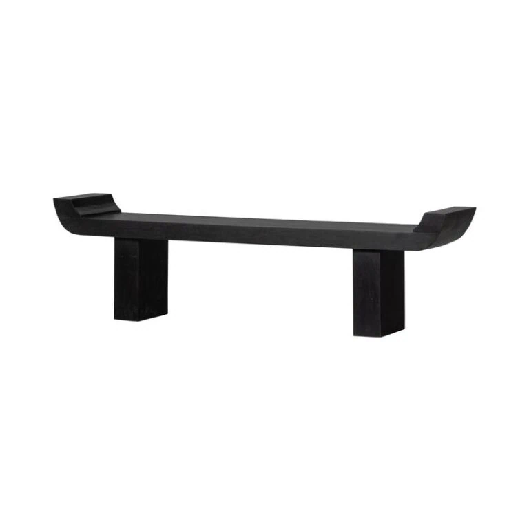 Lox Bankje Mangohout Zwart 183cm