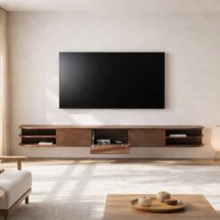 Luca zwevend Tv meubel Walnoot 250 cm