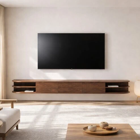 Luca zwevend Tv meubel Walnoot 250 cm