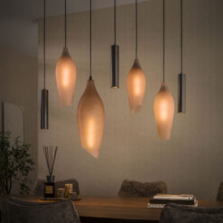 Lucario 7-lichts Hanglamp bruin-frosted