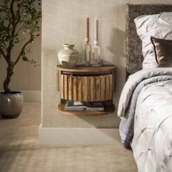 Malibu Nachtkastje met plankje Zwevend Mangohout 40cm