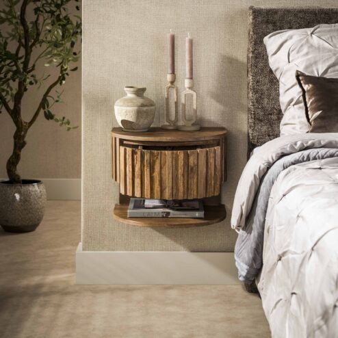 Malibu Nachtkastje met plankje Zwevend Mangohout 40cm