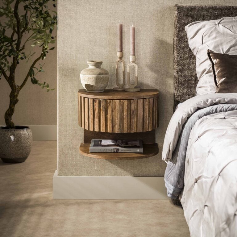 Malibu Nachtkastje met plankje Zwevend Mangohout 40cm